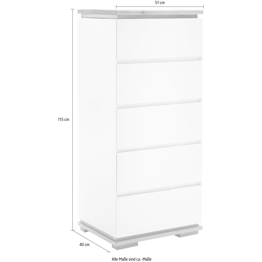 Kommode ARVI weiß/Eiche