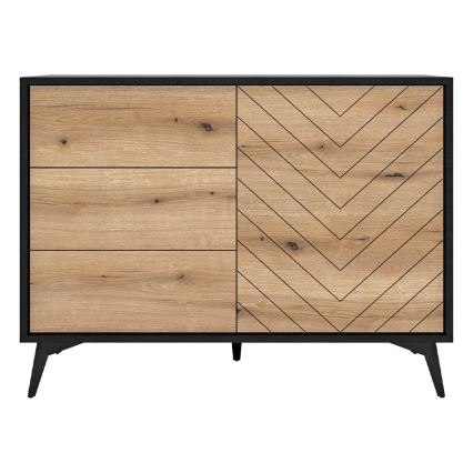 Schrank DIAMOND 77x104 cm schwarz / Eiche Evoke