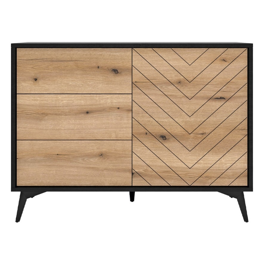 Schrank DIAMOND 77x104 cm schwarz / Eiche Evoke