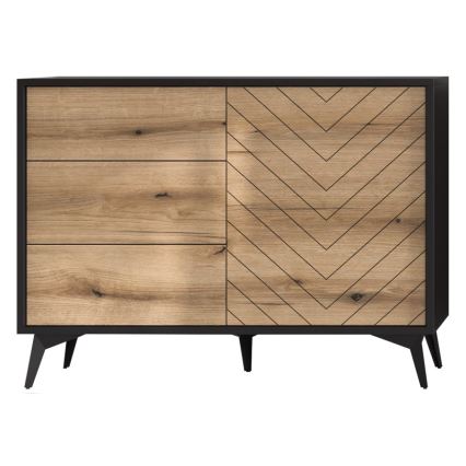 Schrank DIAMOND 77x104 cm schwarz / Eiche Evoke