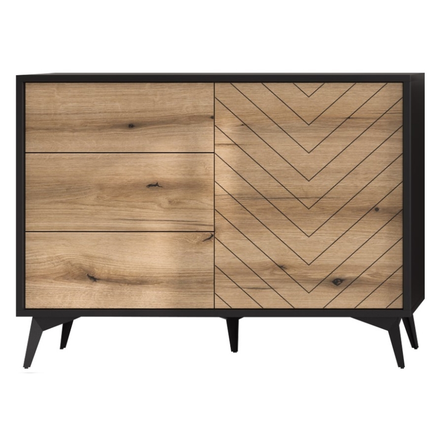 Schrank DIAMOND 77x104 cm schwarz / Eiche Evoke