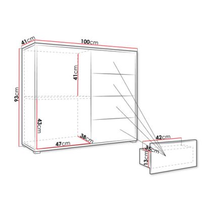 Kommode GESITA 93x41 cm weiß