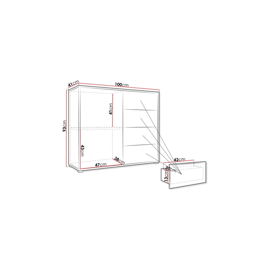 Kommode GESITA 93x41 cm weiß