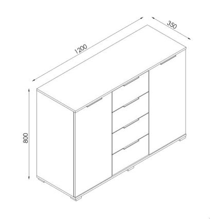 Kommode HOPE 120x78x35 Sonoma-Eiche