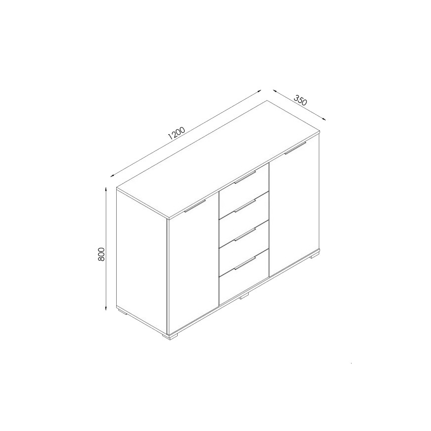 Kommode HOPE 120x78x35 Sonoma-Eiche