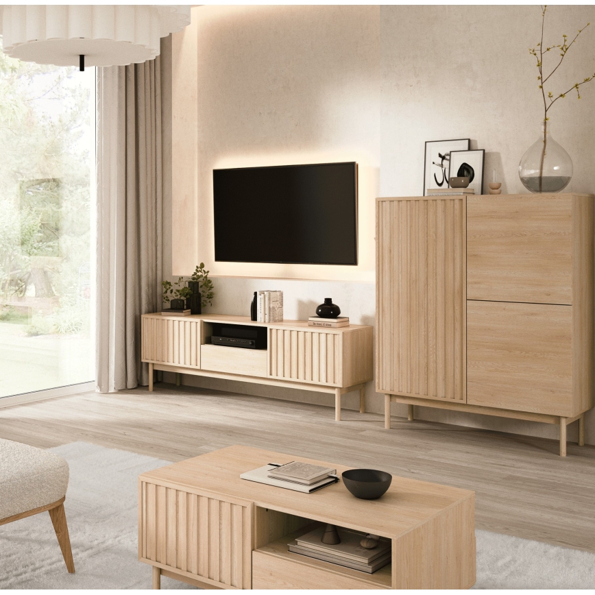 Kommode KIOTO 106x130x37 cm Eiche Cremona