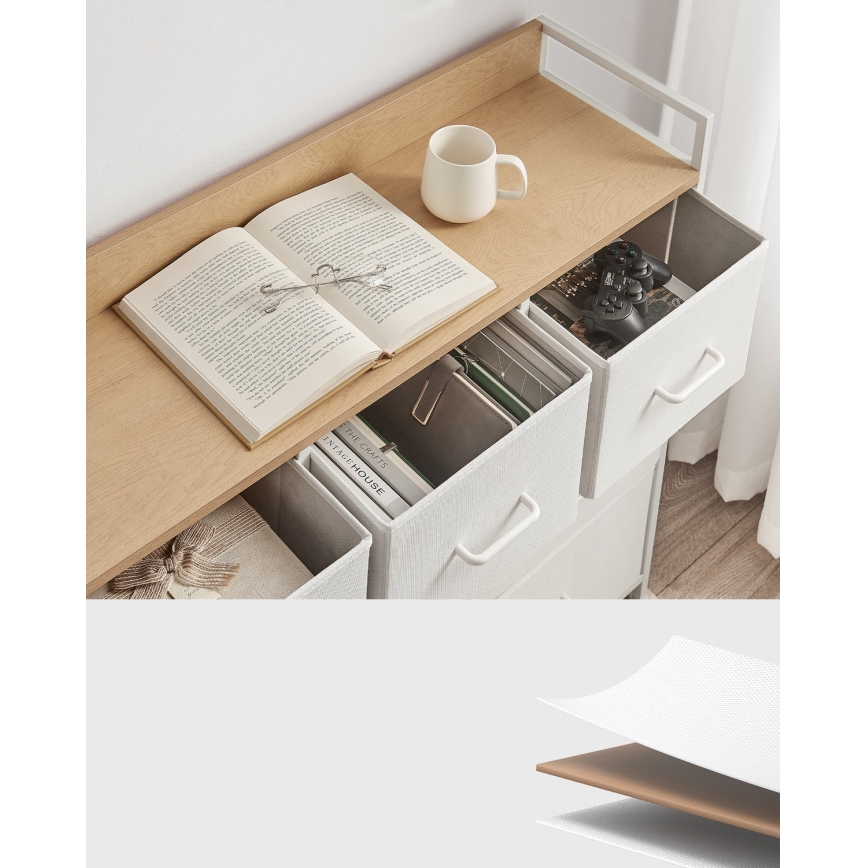 Kommode mit Schubladen KIRA weiß/braun