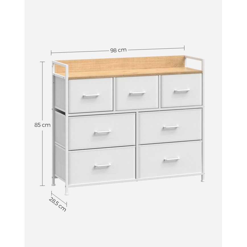 Kommode mit Schubladen KIRA weiß/braun
