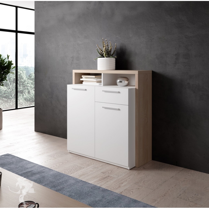 Kommode LEBY Sonoma-Eiche/Weiß