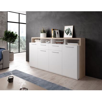 Kommode LEBY Sonoma-Eiche/Weiß