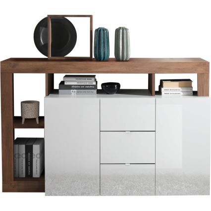 Kommode LENOR 146x93x42 cm weiß/eiche