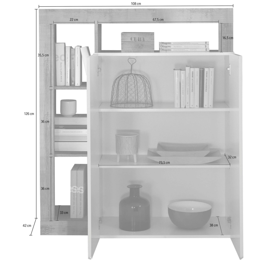 Kommode LENOR Kaschmir/Braun