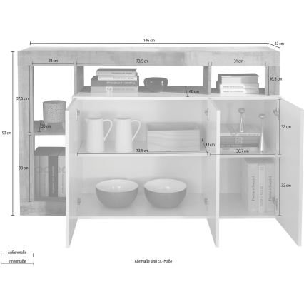 Kommode LENOR Kaschmir/Braun