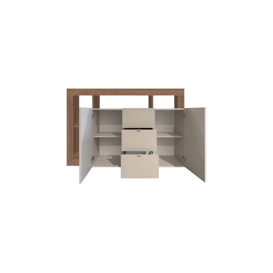 Kommode LENOR Kaschmir/Eiche