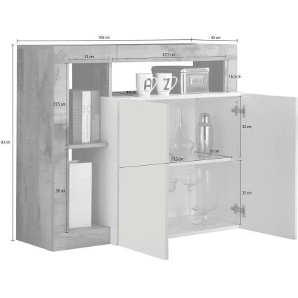 Kommode LENOR Kaschmir/heller Eiche