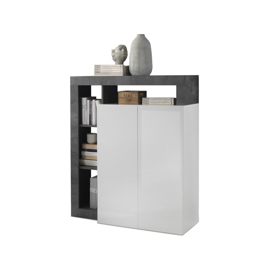 Kommode LENOR Weiß/Anthrazit