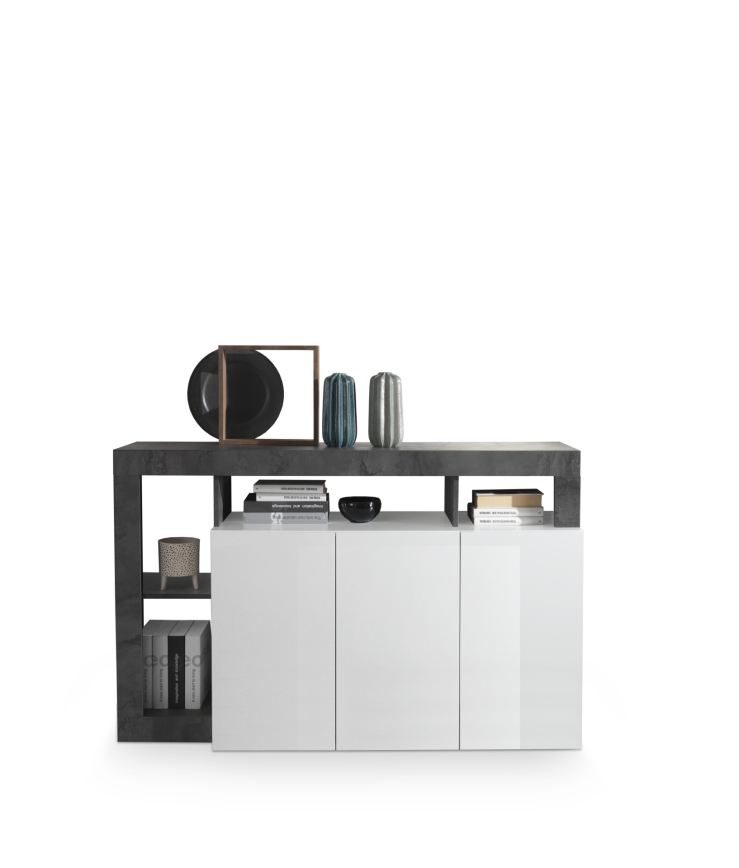 Kommode LENOR weiß/anthrazit