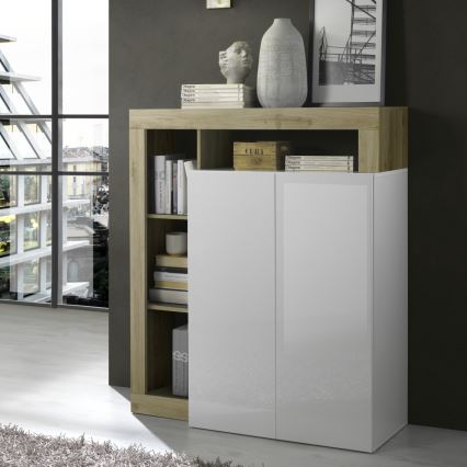 Kommode LENOR weiß/braun