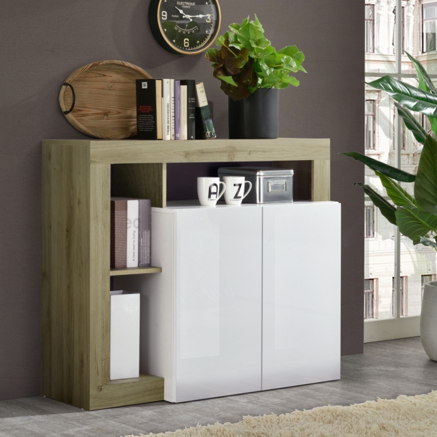 Kommode LENOR weiß/braun