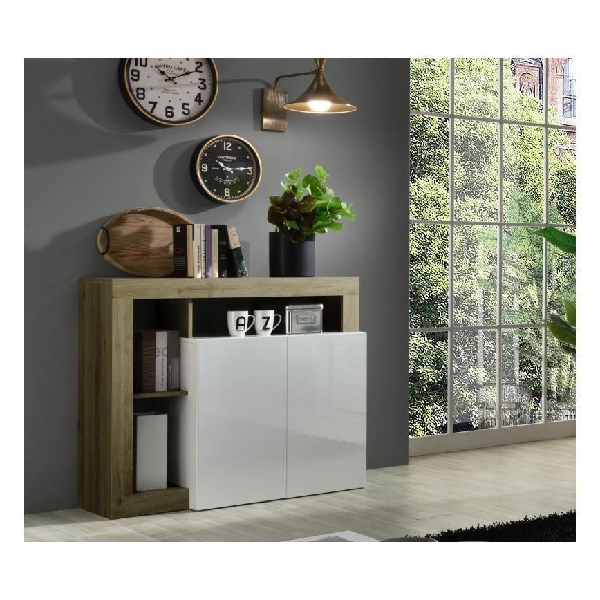 Kommode LENOR weiß/braun