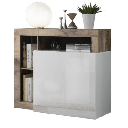 Kommode LENOR weiß/braun