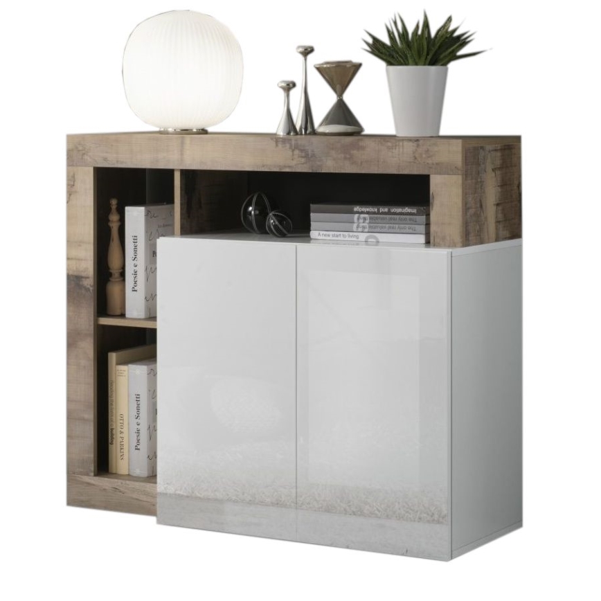 Kommode LENOR weiß/braun