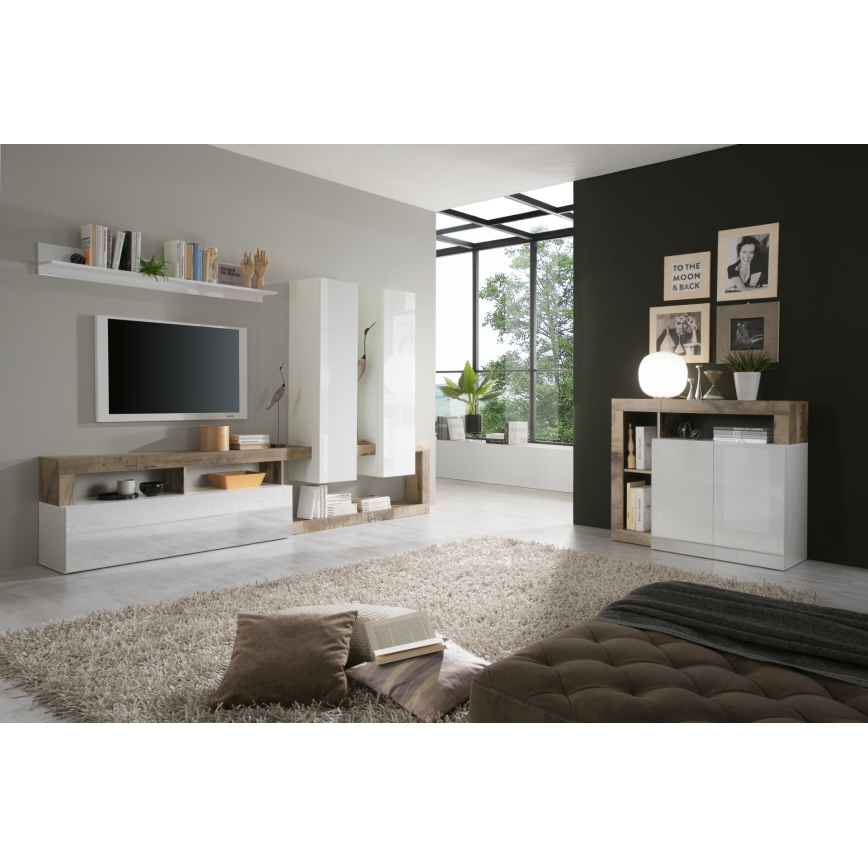 Kommode LENOR weiß/braun