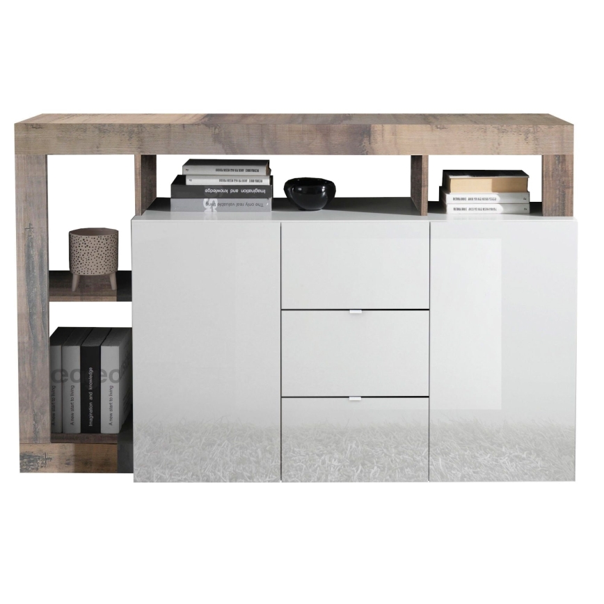 Kommode LENOR weiß/braun