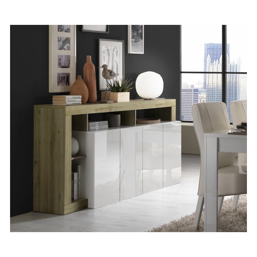 Kommode LENOR weiß/braun