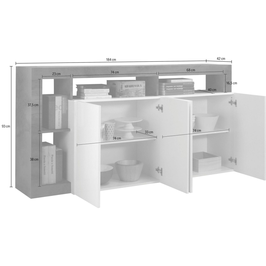 Kommode LENOR weiß/braun