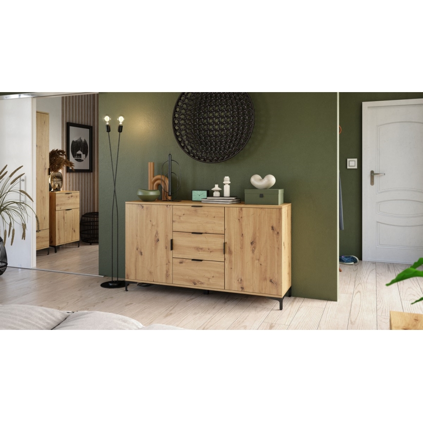 Kommode mit Schubladen und Türen LORA Artisan-Eiche