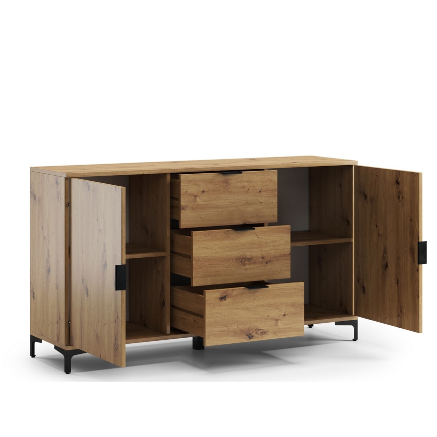Kommode mit Schubladen und Türen LORA Artisan-Eiche