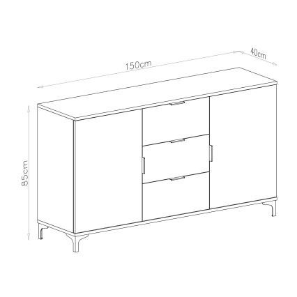 Kommode mit Schubladen und Türen LORA Artisan-Eiche
