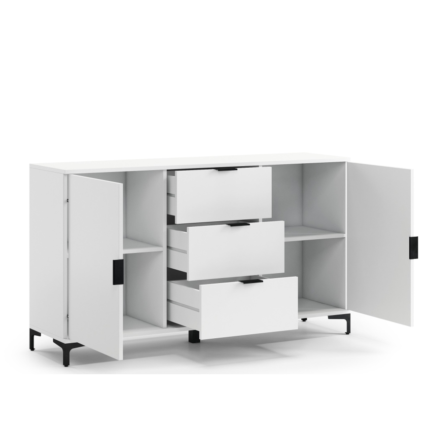 Kommode mit Schubladen und Türen LORA weiß