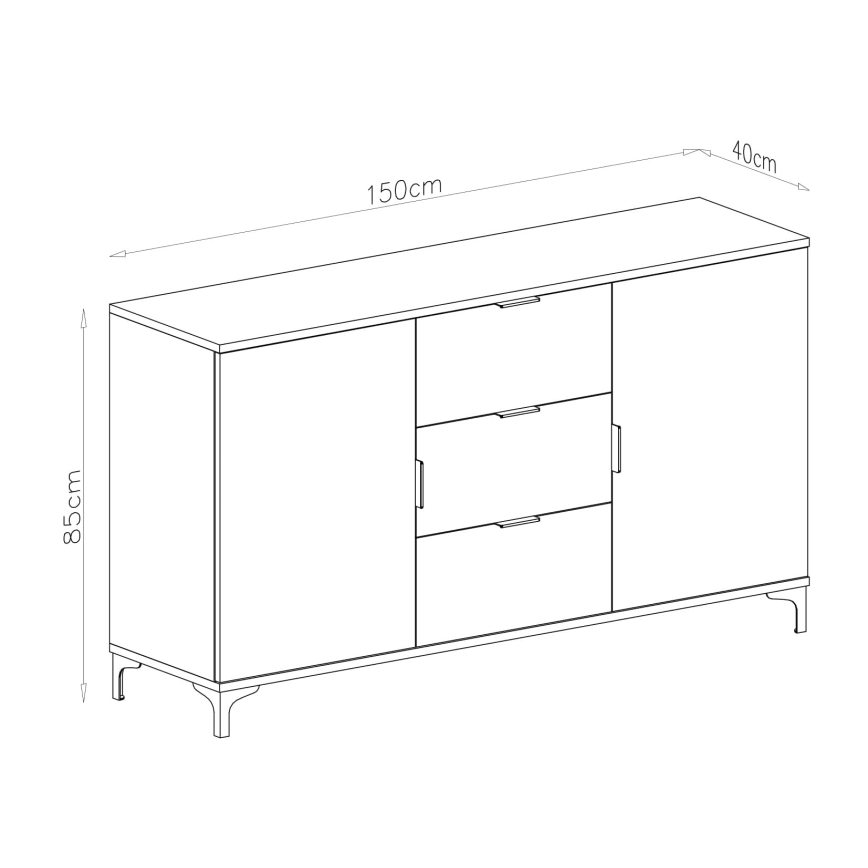 Kommode mit Schubladen und Türen LORA weiß