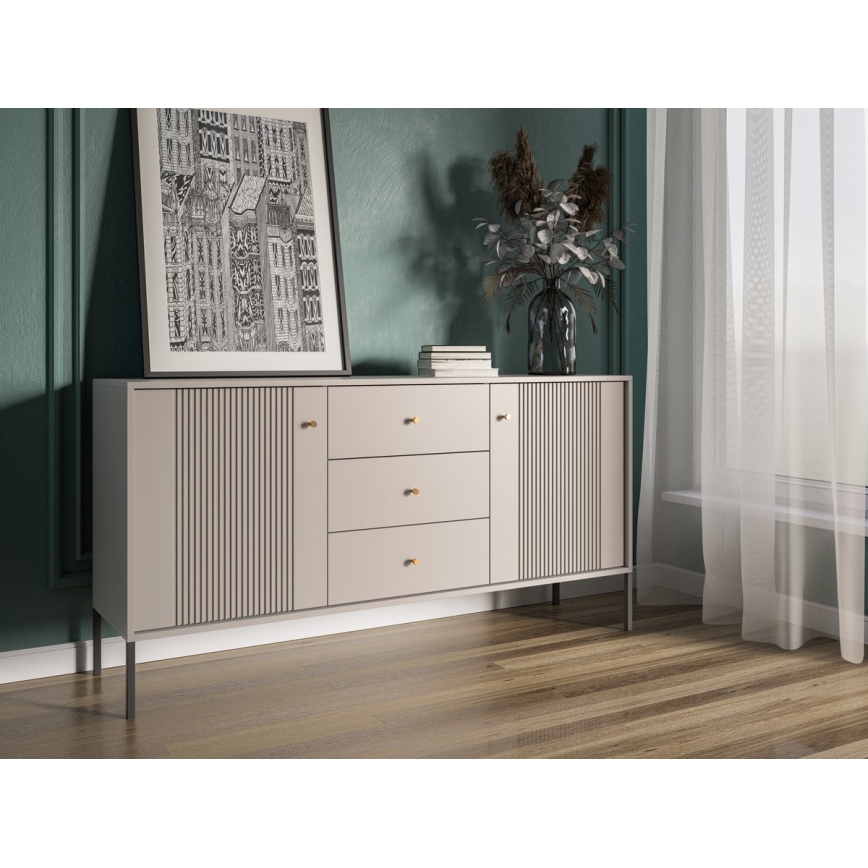 Kommode LUE beige/schwarz