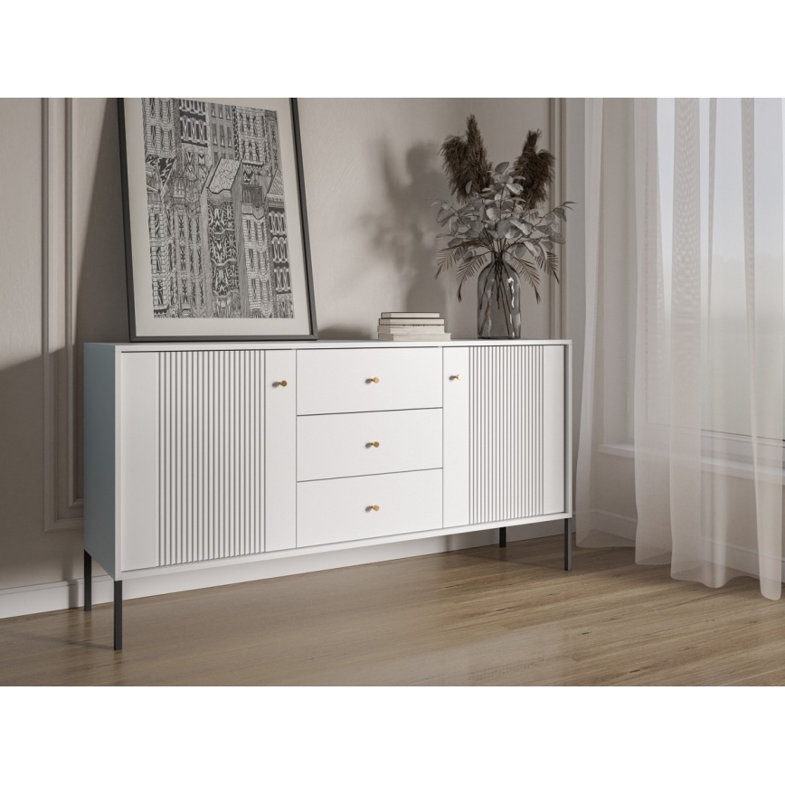 Kommode LUE weiß/schwarz