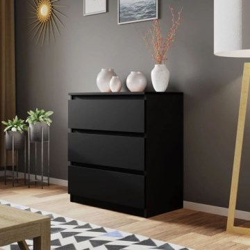 Kommode MALWA 77x70 cm schwarz