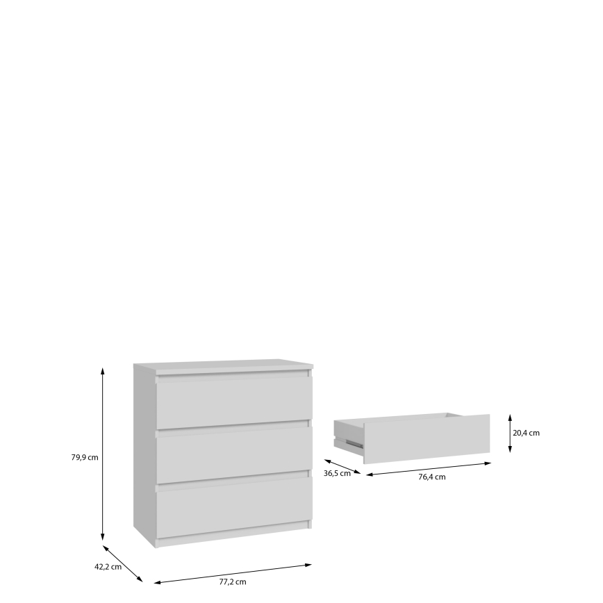 Kommode MAO mit Schubladen, weiß