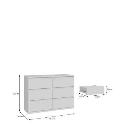 Kommode MAO mit Schubladen, weiß