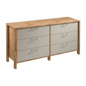 Kommode MENTA 170x81x47 cm Wotan-Eiche/Grau