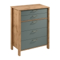 Kommode MENTA 90x108x47 cm Eiche Wotan/Grün