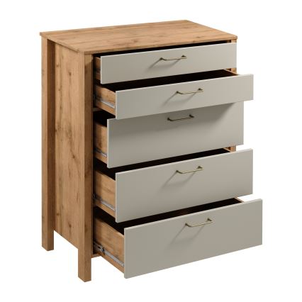 Kommode MENTA 90x108x47 cm Wotan-Eiche/grau