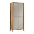 Kommode MENTA 90x200x53 cm Eiche Wotan/grau