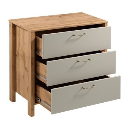Kommode MENTA 90x81x47 cm Wotan-Eiche/Grau