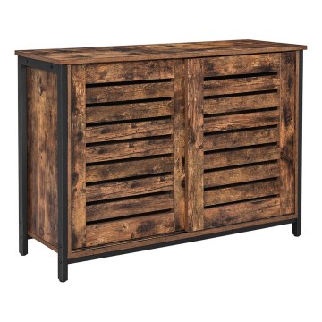 Kommode mit Schiebetüren FIRA braun/schwarz