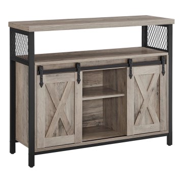 Kommode mit Schiebetüren FIRA Taupe/Schwarz