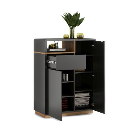 Kommode mit Schublade FRED anthrazit/Eiche Artisan