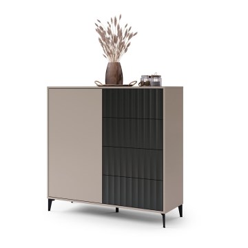 Kommode mit Schubladen RONJA taupe/schwarz