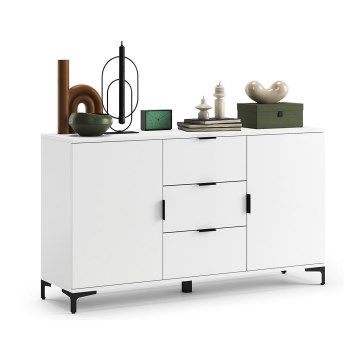 Kommode mit Schubladen und Türen LORA weiß